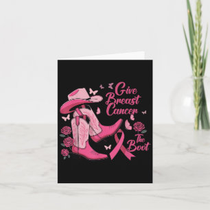 Cartão Garota Ocidental Dando Ao Cancer Da Mama O Boot Aw