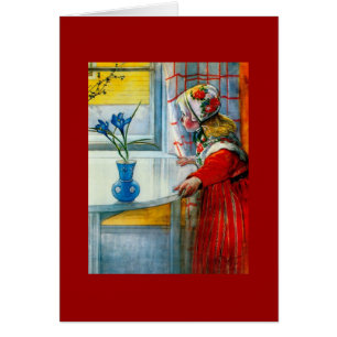 Cartão Garota Pequena com Íris Azul