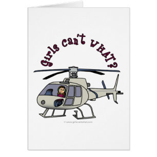 Cartão Garota-piloto de helicóptero
