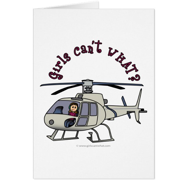 Cartão Garota-piloto de helicóptero (Frente)