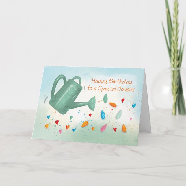 Cartão Garota Primo Aniversário A Vigiar Pode Espelhar Co (Frente)