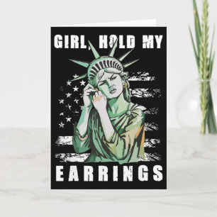 Cartão Garota Retro Segure Meus Brincos Anti-trump Políti