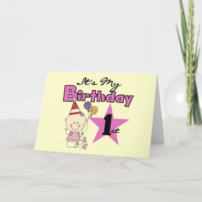 Cartão Garota, são minhas Camisetas de aniversário e pres (Frente)