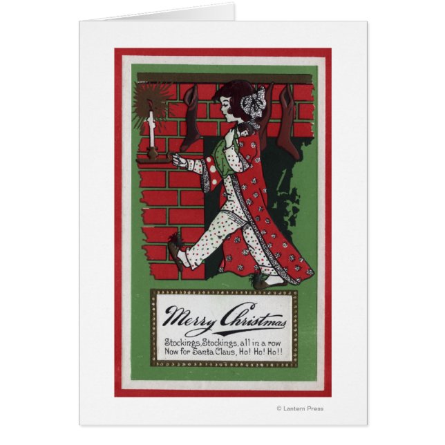 Cartão Garota segurando boneca e castiçal (Frente)