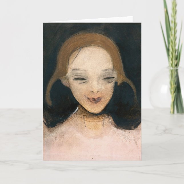 Cartão Garota sorridente, Helene Schjerfbeck (Frente)