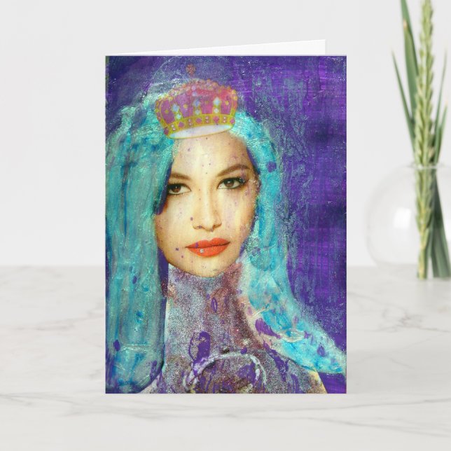 Cartão Garota Zetti Crowada, Aniversário (Frente)