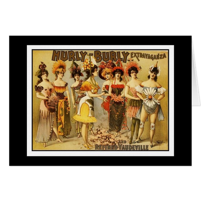 Cartão Garotas de Dança Vintage (Frente Horizontal)
