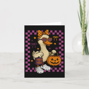 Cartão Garotas ganham Halloween Spooky Goosey Bobo Goose