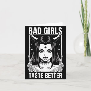 Cartão Garotas Más Têm Melhor Sabor Humor Divertido Tatua