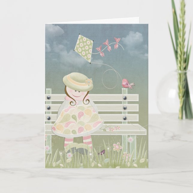 Cartão garotinha com pipa (Frente)