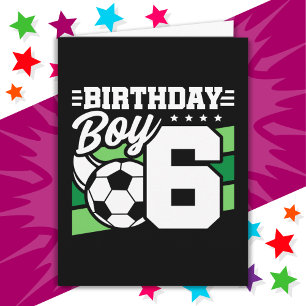 Cartão Garoto 6 de Aniversário do Festa de Futebol de 6 A