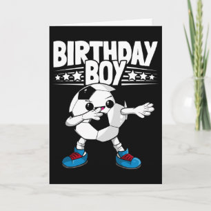 Cartão Garoto de Aniversário de Futebol Dabbing Engraçado