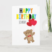 Garoto Urso de Teddy Personalizado Feliz Aniversár