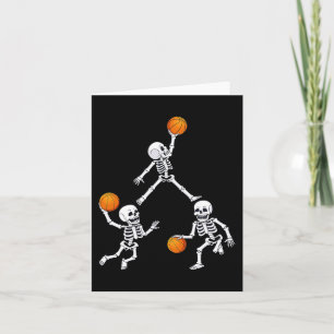 Cartão Garotos De Bolhas De Halloween Skeleton Dunking