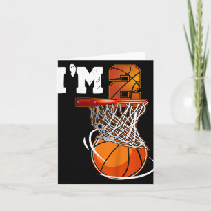 Cartão Garotos De segundo aniversário De Basquete Dois An