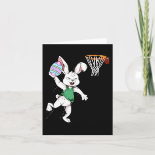 Cartão Garotos felzs pascoa Bunny Dunk Basball East