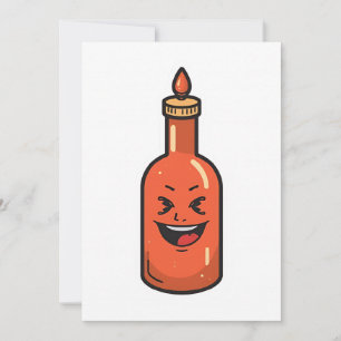 Cartão Garrafa de Molho Picante de Desenho Animado Fofo M