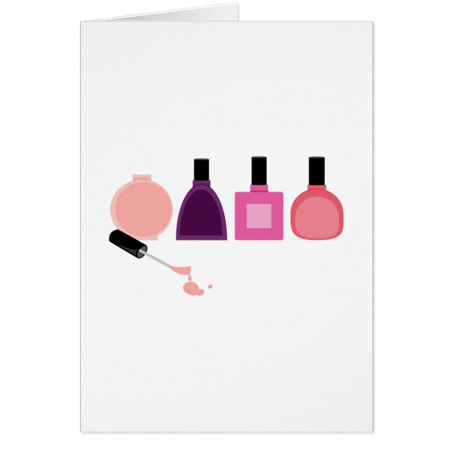 Cartão Garrafas do verniz para as unhas (Frente)