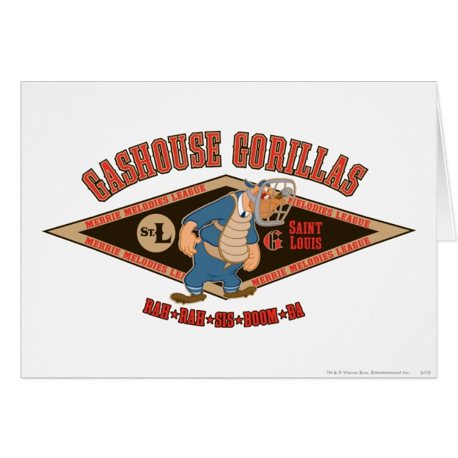 Cartão Gashouse Gorillas Rah Rah Sis Boom Ba (Frente Horizontal)