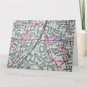 Cartão Gastonia, NC Vintage Map