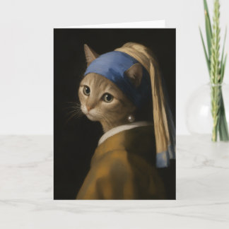 Cartão Gata Fofa Com uma Arte de Desenho Animado de Brinc
