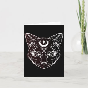 Cartão Gata Preta Halloween Boho