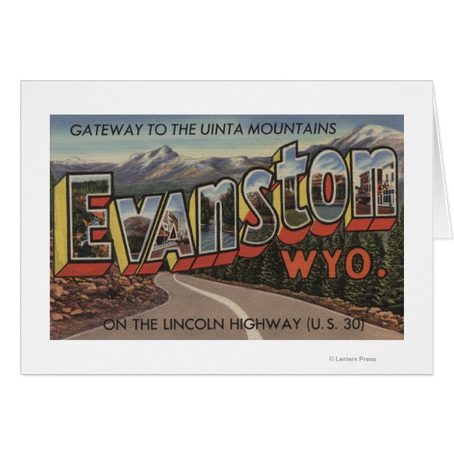 Cartão Gateway para as Montanhas Uinta - Evanston, WY (Frente Horizontal)