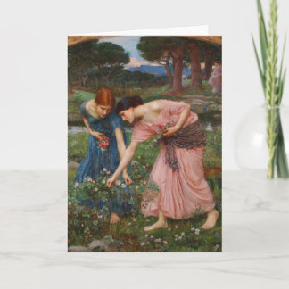 Cartão Gather Ye Rosebuds by John W. Waterhouse