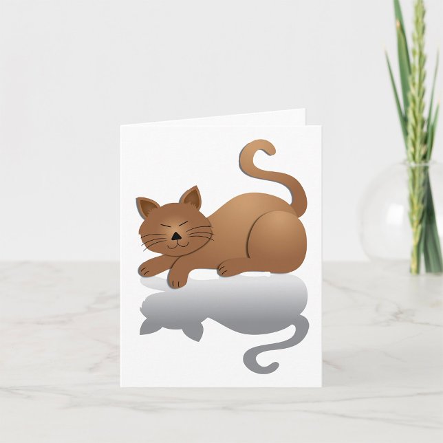 Cartão Gatinho Adorável Sonolento (Criador carregado)