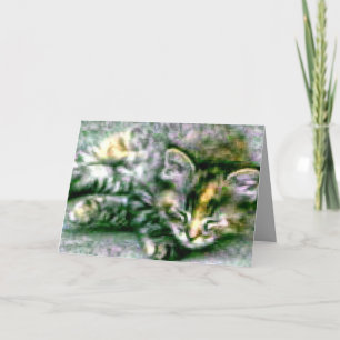 Cartão Gatinho bonito para dormir