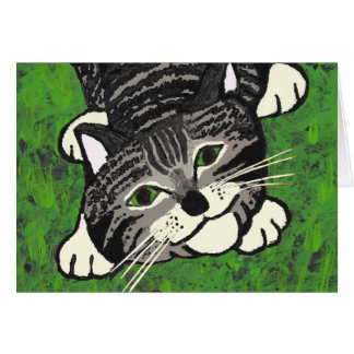 Cartão Gatinho brincalhão do gato malhado