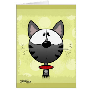 Cartão Gatinho com risca de cinza