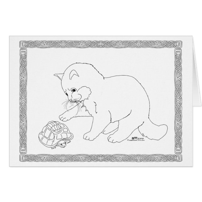 Cartão Gatinho curioso (Frente Horizontal)