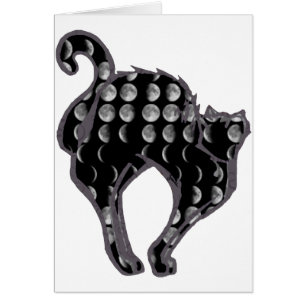 Cartão Gatinho da fase da lua