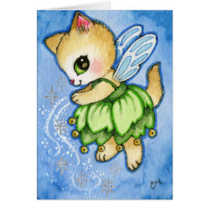Cartão Gatinho de Bell do funileiro - gato bonito do