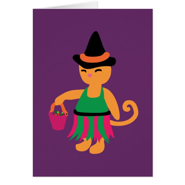 Cartão Gatinho de bruxa (Frente)