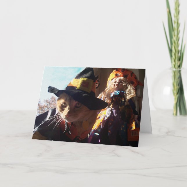 Cartão Gatinho de Halloween (Frente)