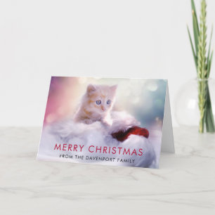Cartão Gatinho de Natal Fofo Férias