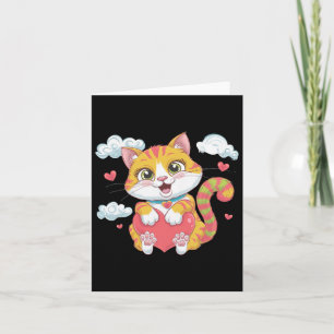 Cartão Gatinho do Coração de São Valentim Amor Gato Arco-