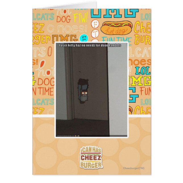 Cartão Gatinho do laser (Frente)