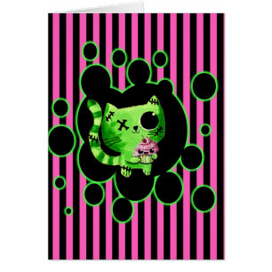 Cartão Gatinho do zombi