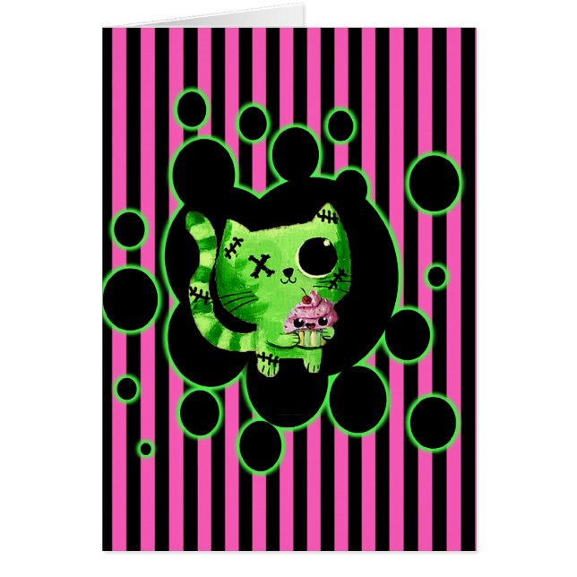 Cartão Gatinho do zombi (Frente)