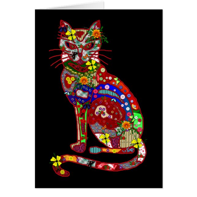 Cartão Gatinho dos retalhos (Frente)