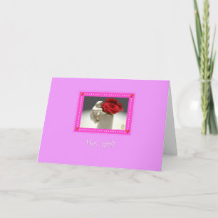 Cartão Gatinho e Rosas de chá pintam a cidade de anivers