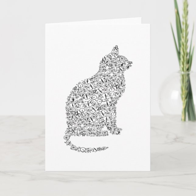 Cartão Gatinho em Bicicletas de Gato (Frente)