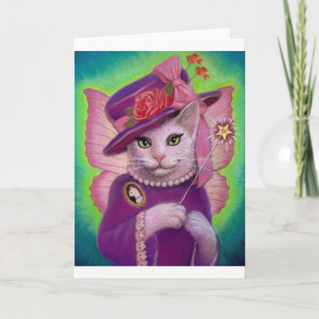 Cartão Gatinho Fairy GodMãe (Frente)