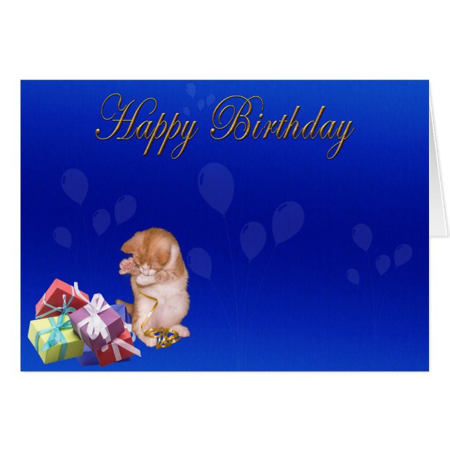 Cartão Gatinho Feliz (Frente Horizontal)