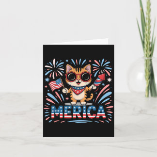 Cartão Gatinho Fofo América 4 de Julho Ganso de Varanda 2