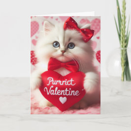 Cartão Gatinho fofo branco do Dia dos Namorados engraçado