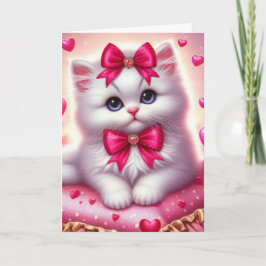 Cartão Gatinho Fofo de Dia dos Namorados